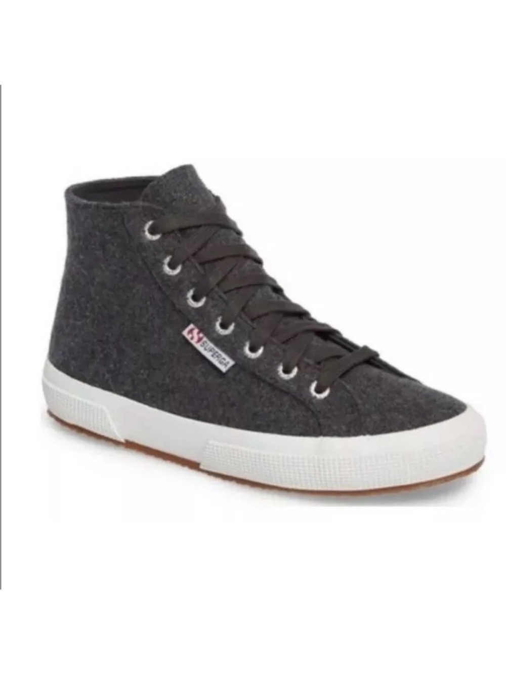 Women's Superga Grey Wool high top size 6